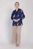 The Ceria Abstract Prints Blouse in Navy Blue