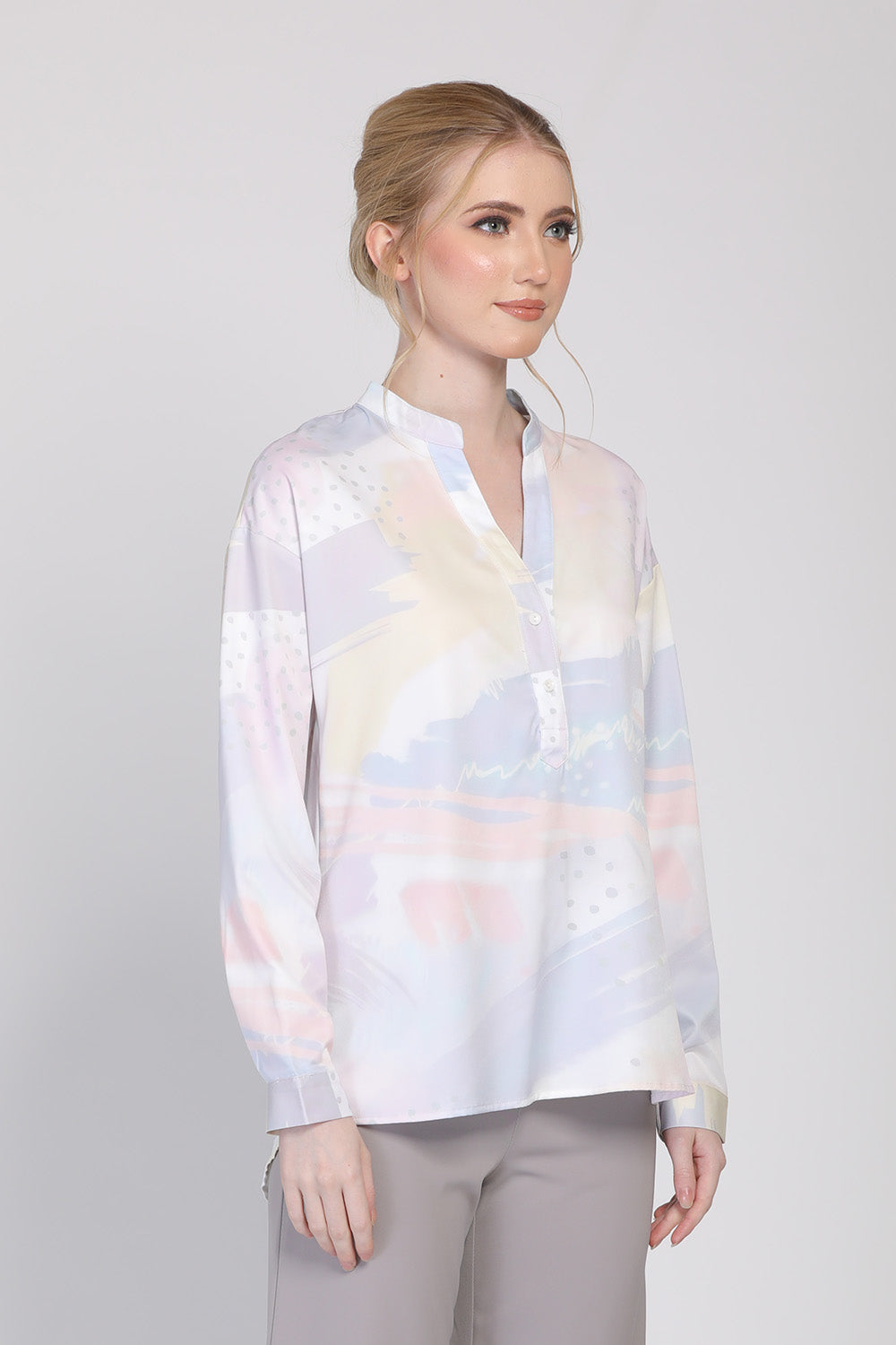 JULY Abstract Print Blouse in Rainbow