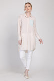 The Remix Tunic Shirt in Apricot / Green