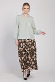 Janela Floral Print Maxi Skirts in Coffee
