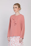 Coleen Ruffle Front Long Sleeves Blouse